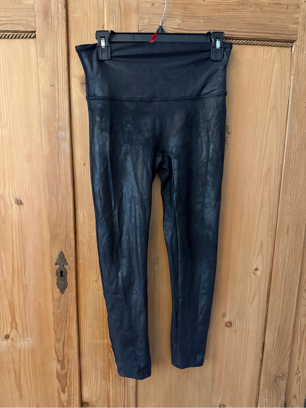 SPANX Black Faux-Leather Leggings